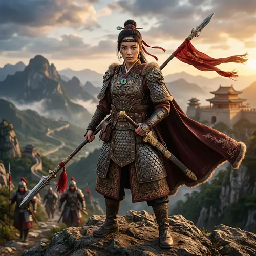 Beautiful Valiant Ancient Chinese Female Character