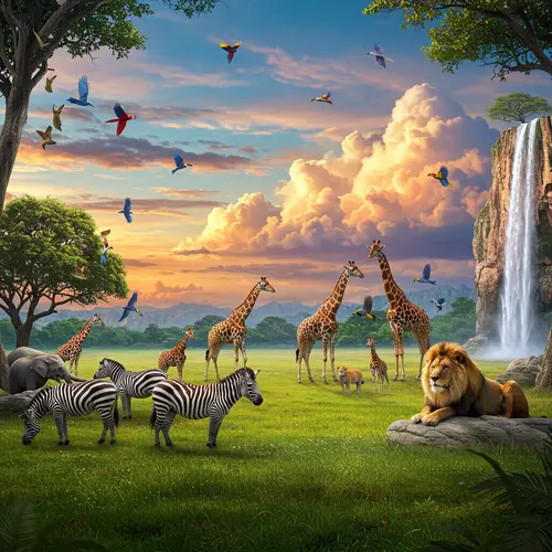 Creation Image Featuring Many Animals