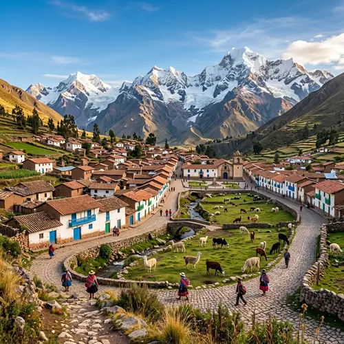Beautiful Views of Carhuamayo in the Andes of Junin, Peru