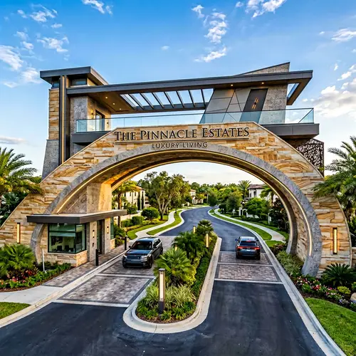 Luxurious Residential Neighborhood - Grand Entrance Perspective View