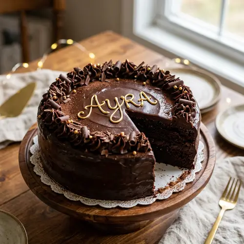 Moist Chocolate Cake with Ayra's Name