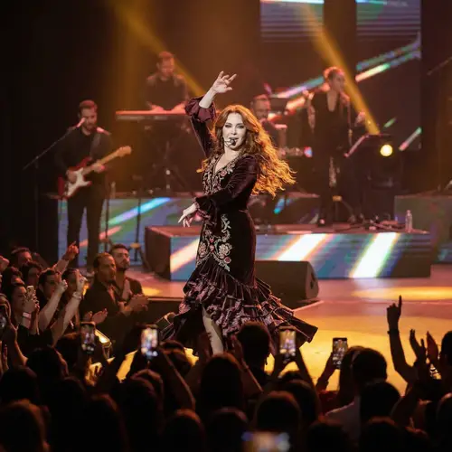 Latin Singer Performing on Stage | Flamenco Influence