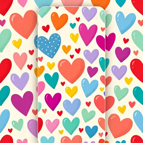 Vibrant Hearts Smartphone Wallpaper