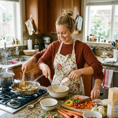 Multitasking Women: Four-Armed Culinary Mastery