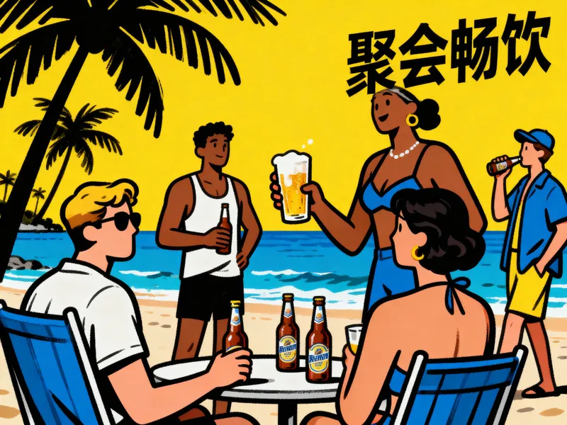 Vibrant Retro Illustrations for Social Scenes