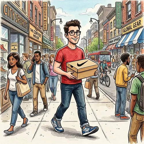 Meet Rick: Stylish Man with Sneakers at Urban High-Street