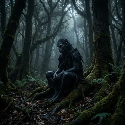 Half Animal Half Human in Dark Forest - 32K Art