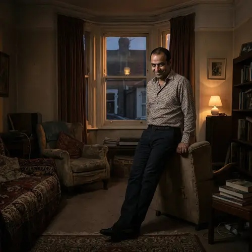 Hyperrealistic Middle-Eastern Man in Dusk Scene