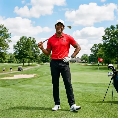 Silly Cartoon of a Golfer: A Playful Tiger Woods