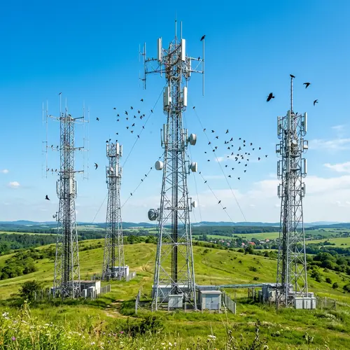 Telecommunications Antennas Landscape - Signal Transmission Scene