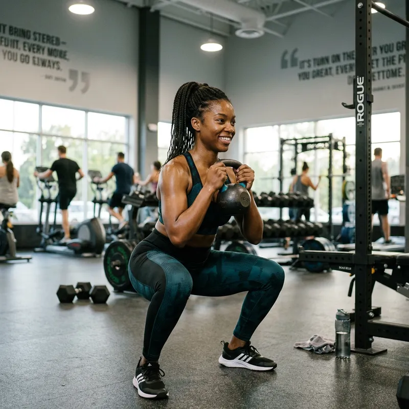 25-Year-Old Black Woman at the Gym - Fitness Journey