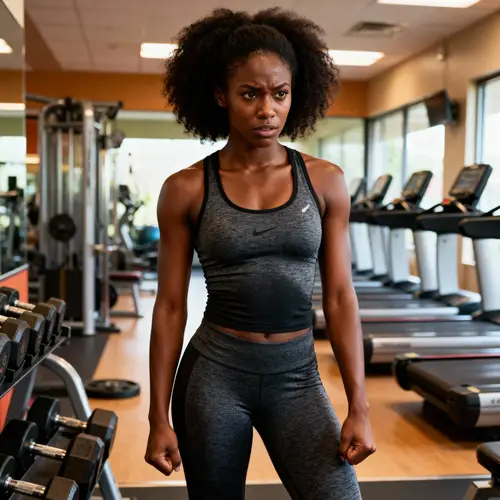 25-Year-Old Black Woman at the Gym - Fitness Journey