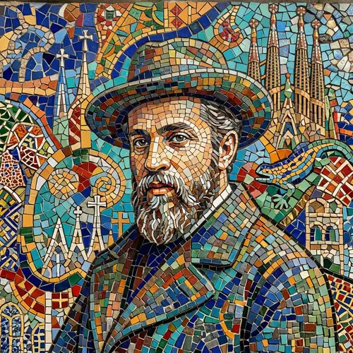 Colorful Antonio Gaudi Mosaic Art