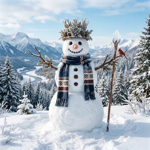Majestic Snowman: A Winter Wonderland