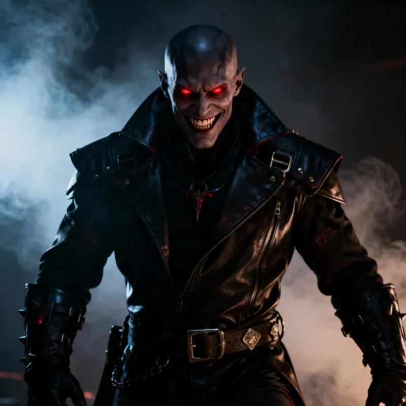 Sinister Villain Character in Dark Attire
