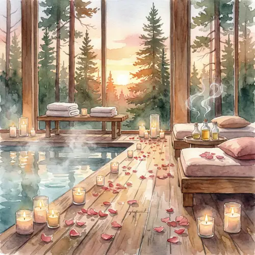 Romantic Spa Ambiance | Watercolor Painting