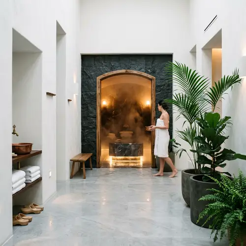 Modern Minimalist Spa with Hammam: Luxury Relaxation