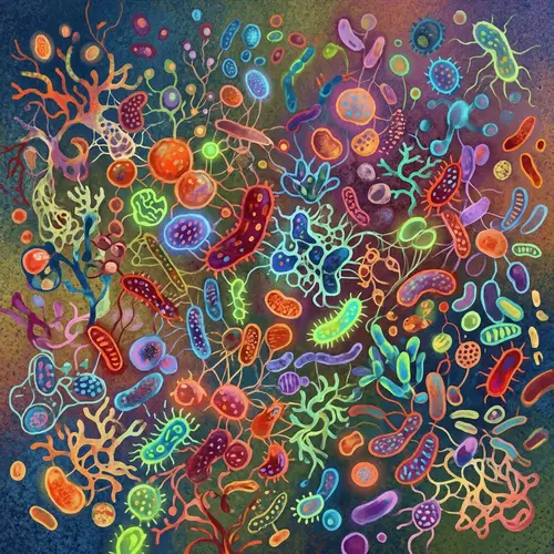 Microbiota Abstract Visualization | Unique Microbial Diversity Image