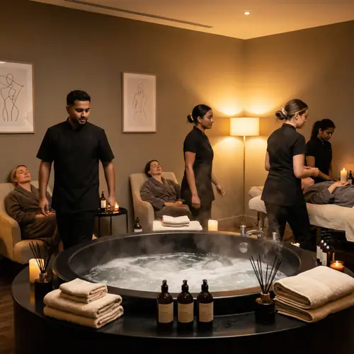 Nighttime Spa Session at Beauty Salon: Tranquil & Relaxing Atmosphere