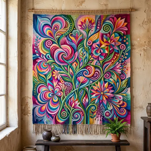 Abstract Floral Art: A Tapestry of Colors & Forms