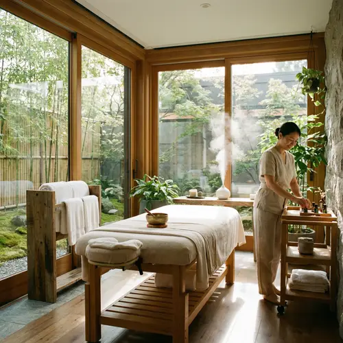 Luxurious Spa Retreat with Tranquil Garden View