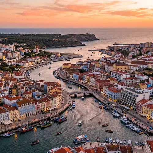 Coastal City with River Channels | Historic & Modern Architecture