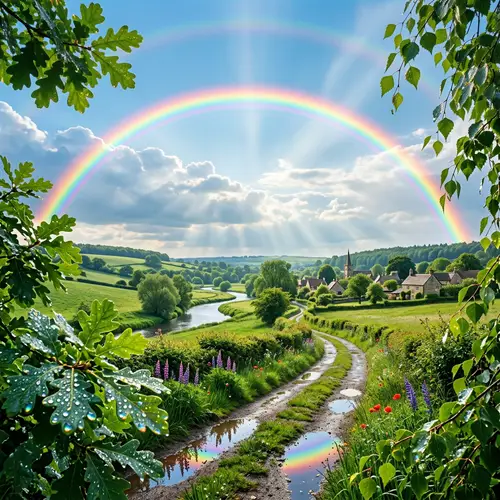 Radiant Rainbow: Captivating Post-Rain Scenery