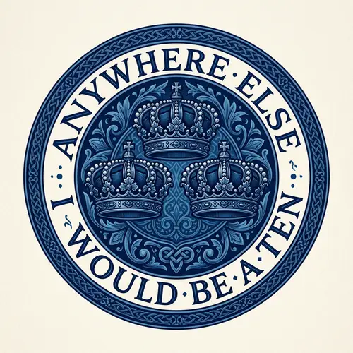 Swedish Crowns Circular Design - Anywhere Else I Would Be a Ten