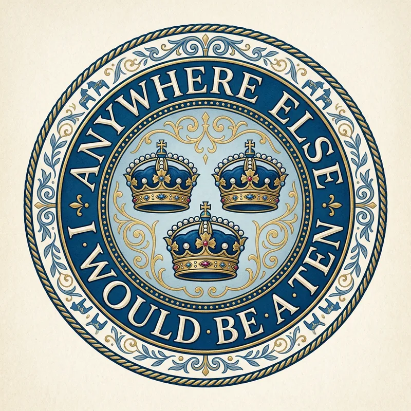 Classic Swedish Blue Three Crowns Design