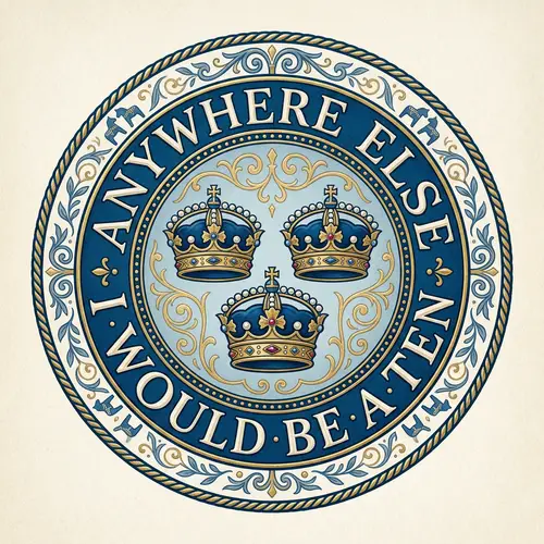 Swedish Blue Three Crowns Circular Design