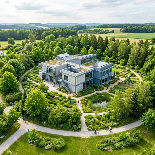 Eco-Friendly Low-Rise Building in Constructivist Style