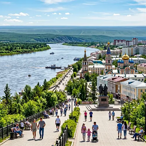 Scenic Yakutsk: Russian Architecture by Lena River