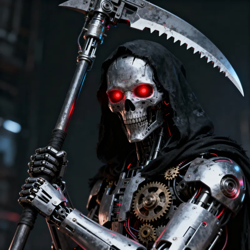Mechanical Death Reaper with Scythe