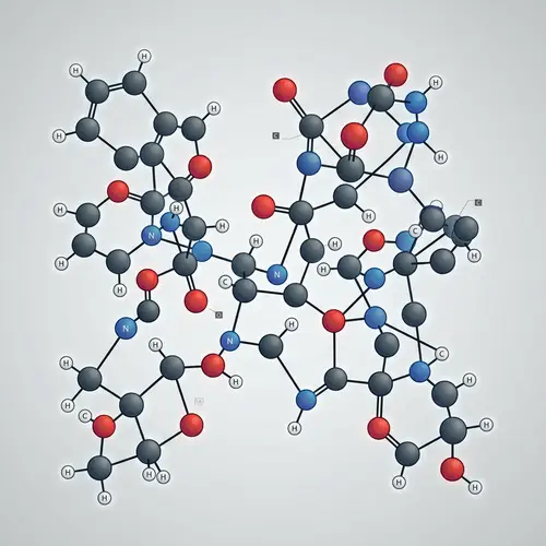 3D Molecular Model Illustration with Colorful Spheres