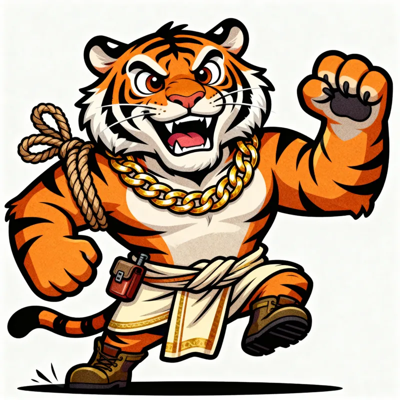 Mischievous Cartoon Tiger for Adventure Brands Mischievous Cartoon Tiger for Adventure Brands