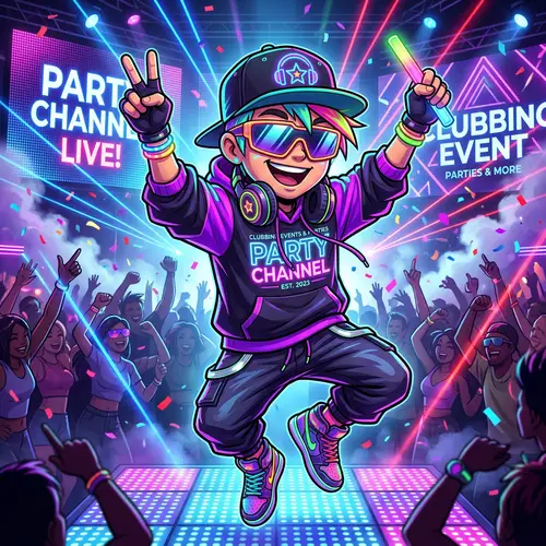 Cool No-Gender Mascot for Clubbing Events & Parties