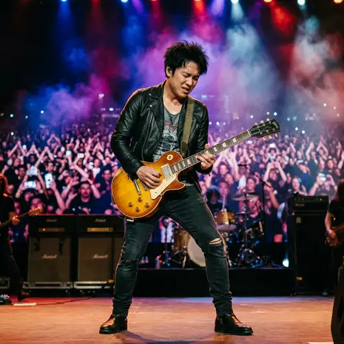 Asian Man Guitar Solo Concert Performance