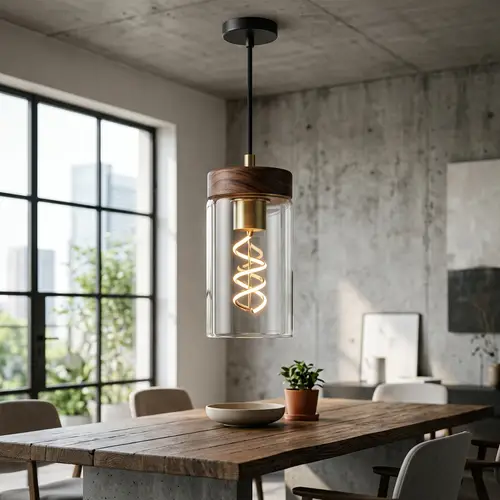 Modern Hanging Lamp Design with Minimalist and Industrial Elements