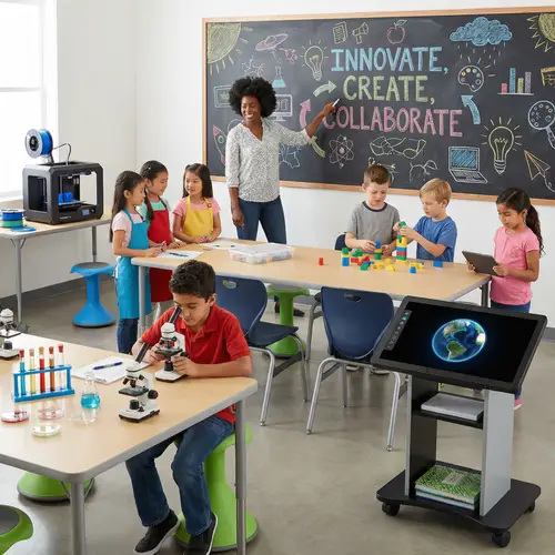 Innovative Education: Vibrant Classroom Scene with Diverse Students