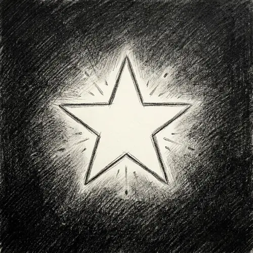 Elegant Pencil Star on Black Background