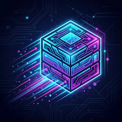 Virtual Docker Image Icon | Futuristic & Cyberpunk Style