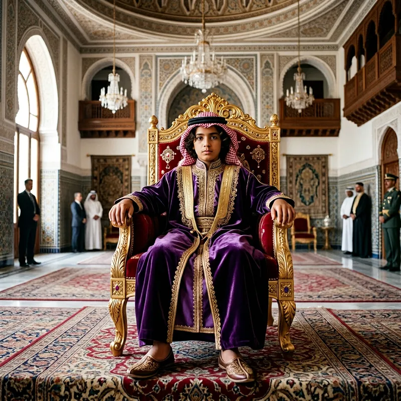 Regal Boy in Traditional Arab Costume