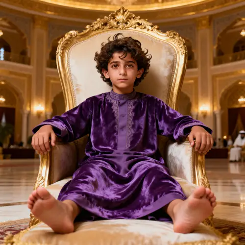 Regal Boy in Traditional Arab Costume