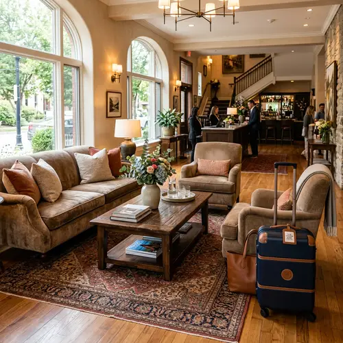 Comfortable Hotel Lobby Seating Area