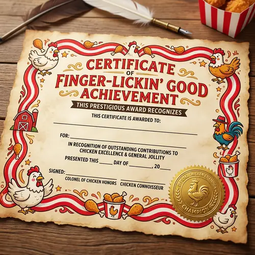 Funny KFC-themed Certificate Template