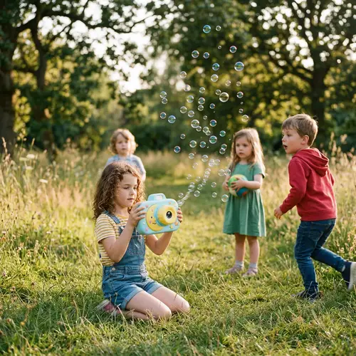 Whimsical Bubble Shutter Captivates Children with Iridescent Bubbles