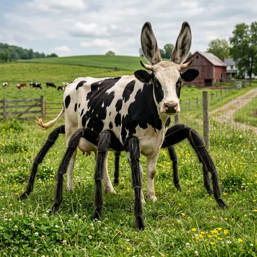 Cow with Spider Legs and Donkey Ears