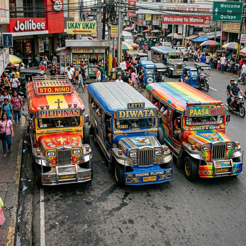 Three Different Philippine Jeepneys | Colorful Designs Three Different Philippine Jeepneys | Colorful Designs