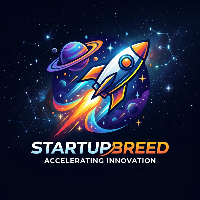 Sleek Space Theme StartupBreed Logo | Celestial Vector Design Sleek Space Theme StartupBreed Logo | Celestial Vector Design