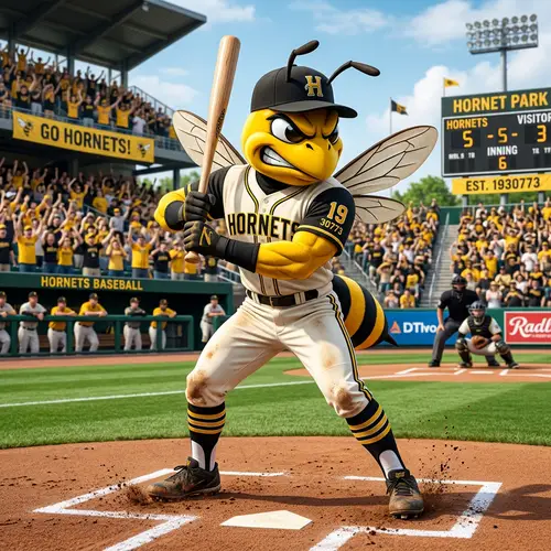 Hornet Baseball Mascot - Team Spirit & Fun